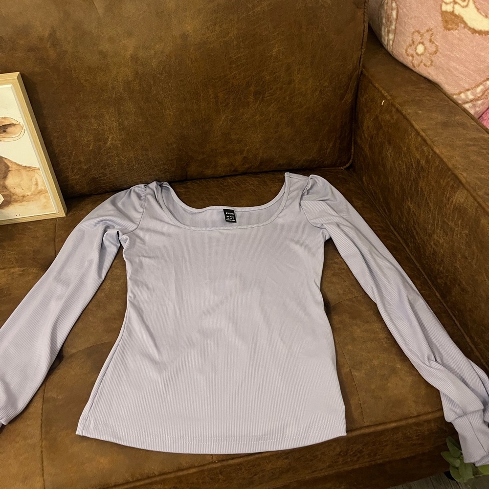 SHEIN Light Purple Long Sleeve Top